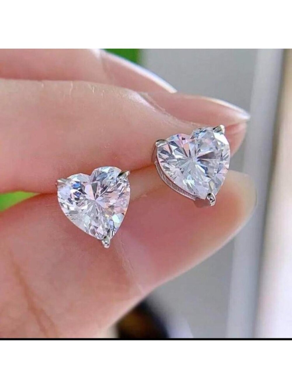 New silver tone cz earrings